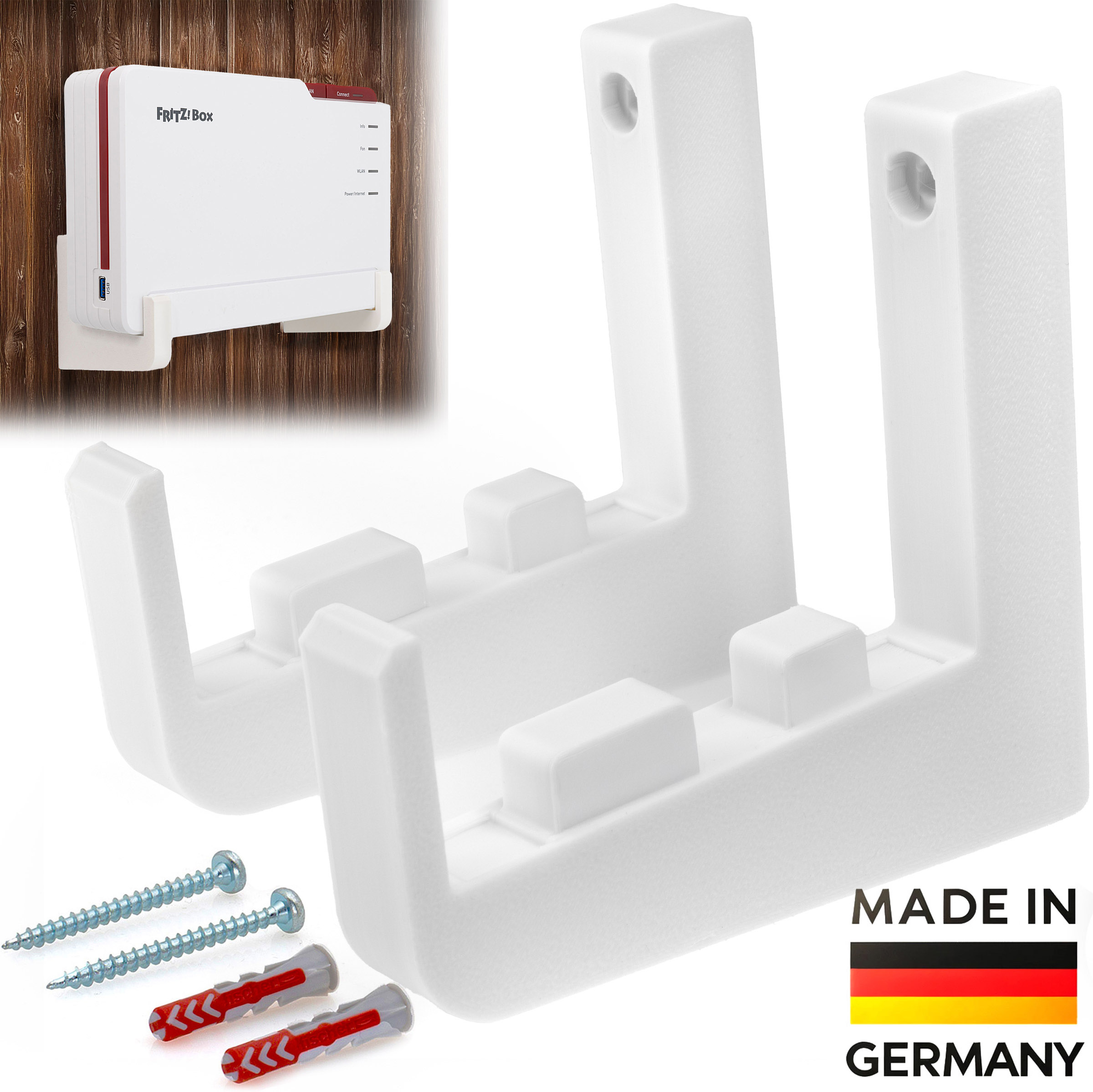 Babotech Slim Wandhalterung für Fritzbox 5690 Pro weiss