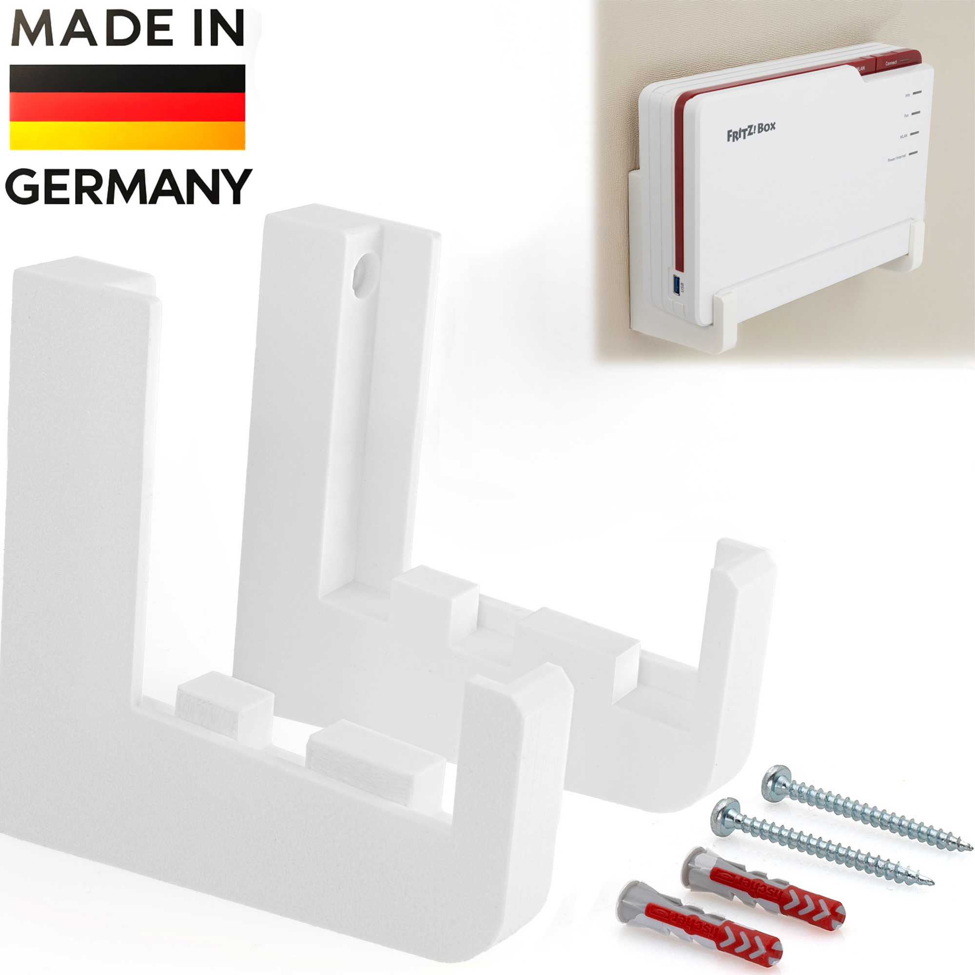 Babotech Wandhalterung für Fritzbox 5690 Pro - Stabil weiss