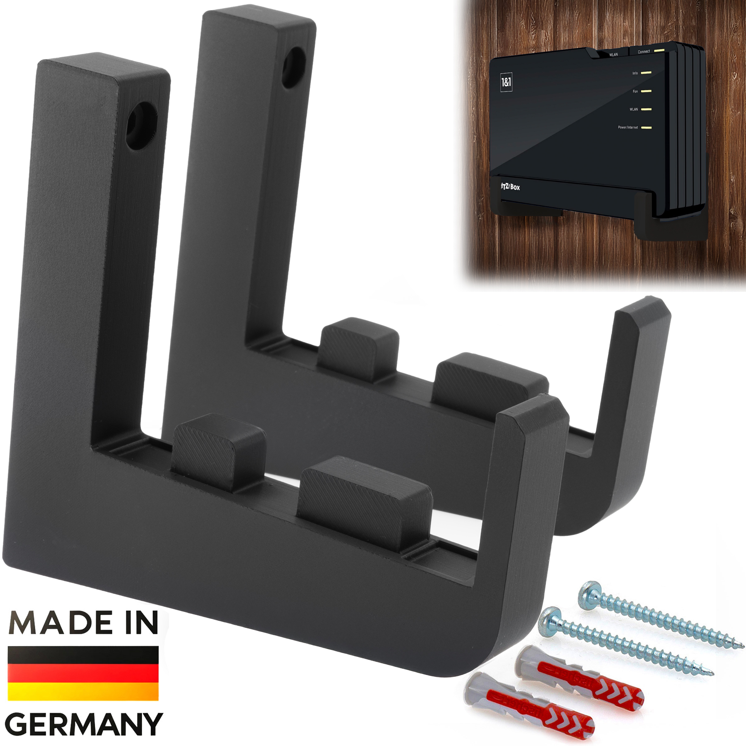 Babotech Slim Wandhalterung für Fritzbox 5690 Pro schwarz