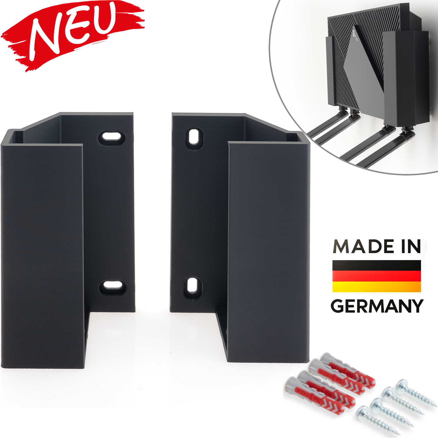 Babotech Wandhalterung für TP-Link Router AX55 / Pro AX3000 schwarz